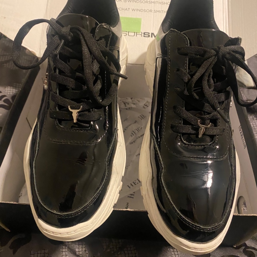 Womens Windsor Smith carte black patent - Picture 8 of 9